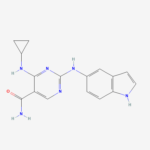 4-(cyclopropylamino)-2-(1H-indol-5-ylamino)pyrimidine-5-carboxamide (CAS: 1198302-18-9) - Related Chemical Product