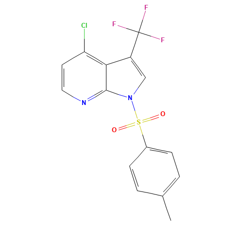 4-chloro-1-(4-methylphenyl)sulfonyl-3-(trifluoromethyl)pyrrolo[2,3-b]pyridine (CAS: 869335-74-0) - Related Chemical Product
