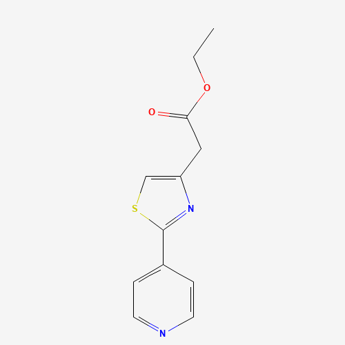 ethyl 2-(2-pyridin-4-yl-1,3-thiazol-4-yl)acetate (CAS: 80653-68-5) - Chemical Structure and Molecular Formula 