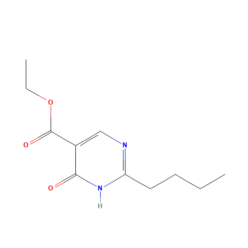 ethyl 2-butyl-6-oxo-1H-pyrimidine-5-carboxylate (CAS: 72790-12-6) - Chemical Structure and Molecular Formula 