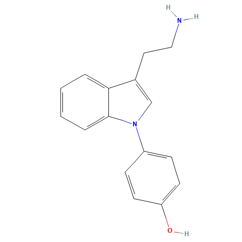 4-[3-(2-aminoethyl)indol-1-yl]phenol (CAS: 904085-95-6) - Chemical Structure and Molecular Formula 