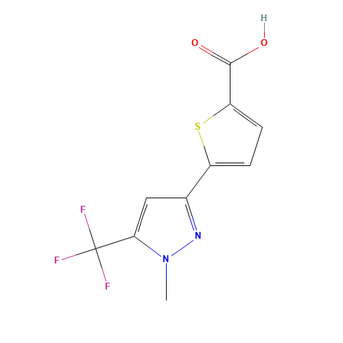5-[1-methyl-5-(trifluoromethyl)pyrazol-3-yl]thiophene-2-carboxylic acid (CAS: 223499-20-5) - Related Chemical Product