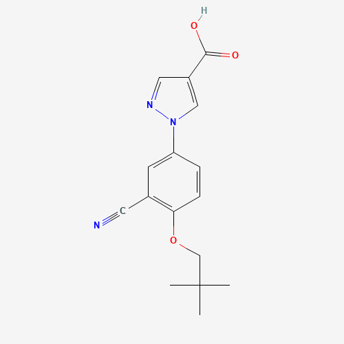1-[3-cyano-4-(2,2-dimethylpropoxy)phenyl]pyrazole-4-carboxylic acid (CAS: 206884-98-2) - Related Chemical Product