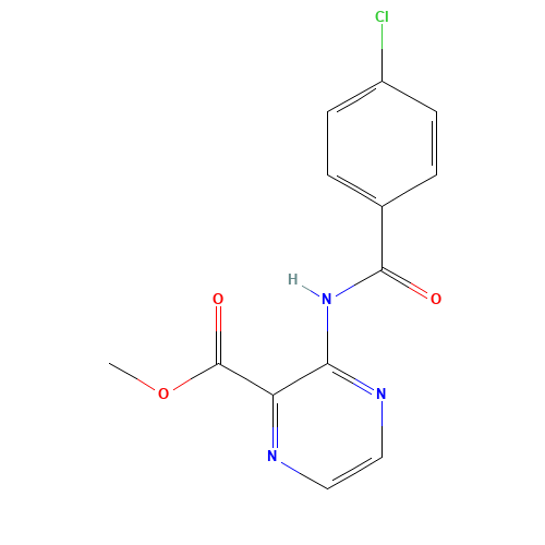 methyl 3-[(4-chlorobenzoyl)amino]pyrazine-2-carboxylate (CAS: 92044-73-0) - Chemical Structure and Molecular Formula 