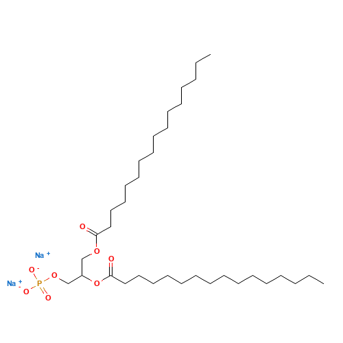 disodium;2,3-di(hexadecanoyloxy)propyl phosphate (CAS: 70240-64-1) - Chemical Structure and Molecular Formula 