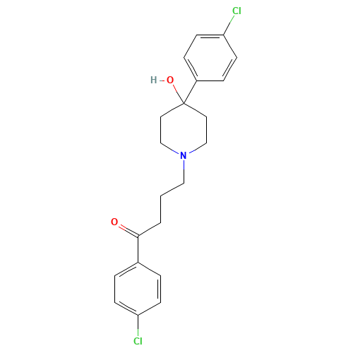 1-(4-chlorophenyl)-4-[4-(4-chlorophenyl)-4-hydroxypiperidin-1-yl]butan-1-one (CAS: 59995-68-5) - Chemical Structure and Molecular Formula 