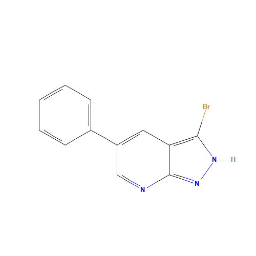3-bromo-5-phenyl-2H-pyrazolo[3,4-b]pyridine (CAS: 537678-51-6) - Chemical Structure and Molecular Formula 