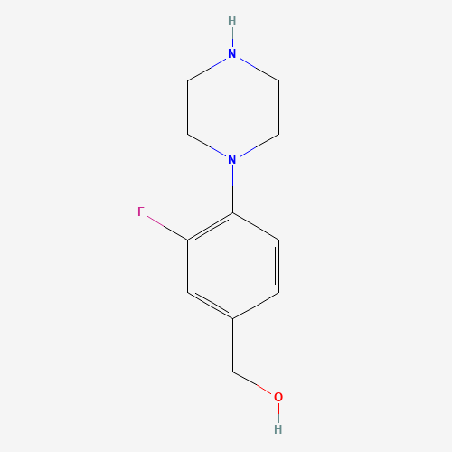 (3-fluoro-4-piperazin-1-ylphenyl)methanol (CAS: 868244-63-7) - Chemical Structure and Molecular Formula 