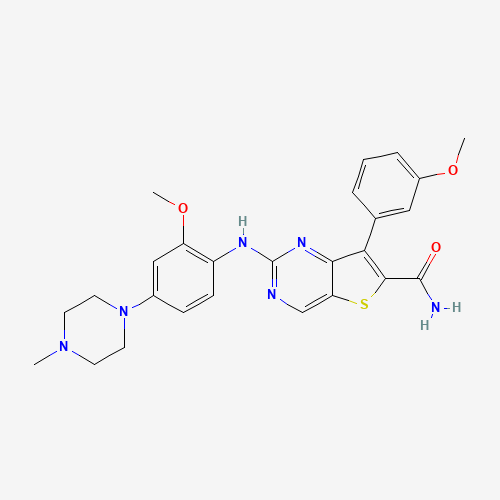2-[2-methoxy-4-(4-methylpiperazin-1-yl)anilino]-7-(3-methoxyphenyl)thieno[3,2-d]pyrimidine-6-carboxamide (CAS: 1462947-67-6) - Related Chemical Product
