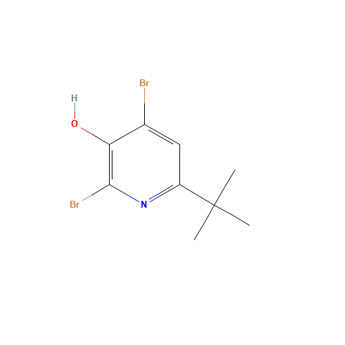 2,4-dibromo-6-tert-butylpyridin-3-ol (CAS: 1196074-26-6) - Chemical Structure and Molecular Formula 