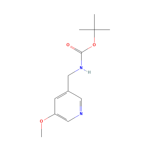 tert-butyl N-[(5-methoxypyridin-3-yl)methyl]carbamate (CAS: 1105675-60-2) - Chemical Structure and Molecular Formula 