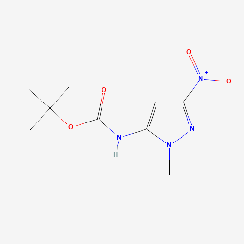 tert-butyl N-(2-methyl-5-nitropyrazol-3-yl)carbamate (CAS: 948573-72-6) - Chemical Structure and Molecular Formula 