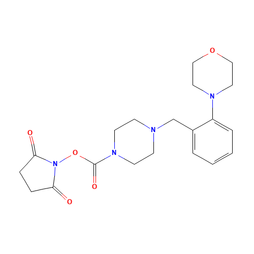 (2,5-dioxopyrrolidin-1-yl) 4-[(2-morpholin-4-ylphenyl)methyl]piperazine-1-carboxylate (CAS: 1460030-17-4) - Related Chemical Product