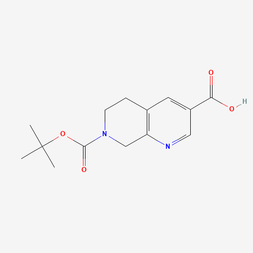 7-[(2-methylpropan-2-yl)oxycarbonyl]-6,8-dihydro-5H-1,7-naphthyridine-3-carboxylic acid (CAS: 1245645-20-8) - Related Chemical Product