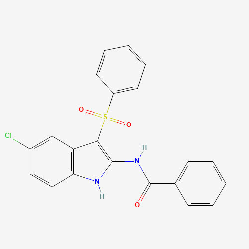 N-[3-(benzenesulfonyl)-5-chloro-1H-indol-2-yl]benzamide (CAS: 918493-52-4) - Related Chemical Product
