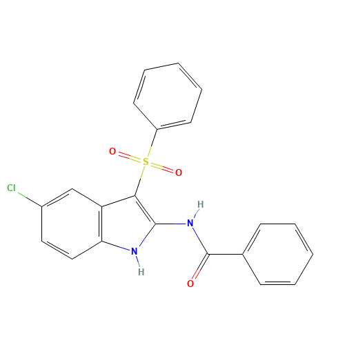 N-[3-(benzenesulfonyl)-5-chloro-1H-indol-2-yl]benzamide (CAS: 918493-52-4) - Related Chemical Product