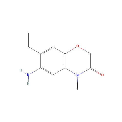 6-amino-7-ethyl-4-methyl-1,4-benzoxazin-3-one (CAS: 1232685-19-6) - Chemical Structure and Molecular Formula 