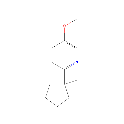 5-methoxy-2-(1-methylcyclopentyl)pyridine (CAS: 1196074-31-3) - Chemical Structure and Molecular Formula 