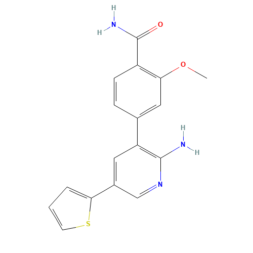4-(2-amino-5-thiophen-2-ylpyridin-3-yl)-2-methoxybenzamide (CAS: 1364268-90-5) - Related Chemical Product