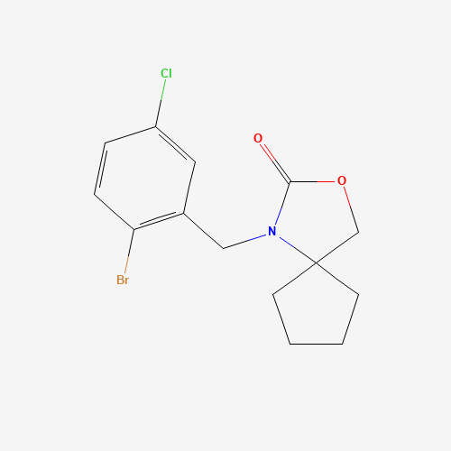 1-[(2-bromo-5-chlorophenyl)methyl]-3-oxa-1-azaspiro[4.4]nonan-2-one (CAS: 685535-71-1) - Related Chemical Product