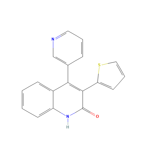 4-pyridin-3-yl-3-thiophen-2-yl-1H-quinolin-2-one (CAS: 1263051-30-4) - Chemical Structure and Molecular Formula 