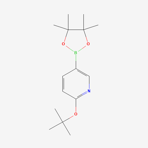 2-[(2-methylpropan-2-yl)oxy]-5-(4,4,5,5-tetramethyl-1,3,2-dioxaborolan-2-yl)pyridine (CAS: 1421341-09-4) - Chemical Structure and Molecular Formula 