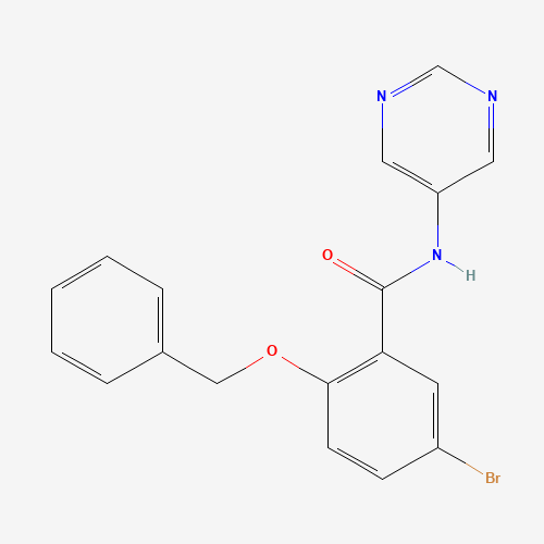 5-bromo-2-phenylmethoxy-N-pyrimidin-5-ylbenzamide (CAS: 1285513-73-6) - Chemical Structure and Molecular Formula 