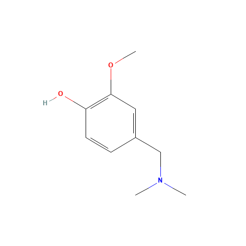 4-[(dimethylamino)methyl]-2-methoxyphenol (CAS: 19861-69-9) - Chemical Structure and Molecular Formula 