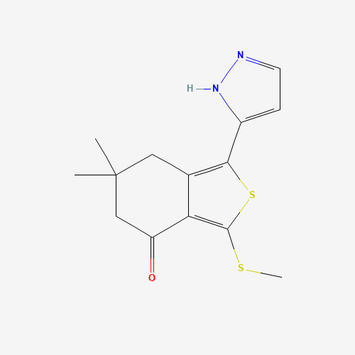 6,6-dimethyl-3-methylsulfanyl-1-(1H-pyrazol-5-yl)-5,7-dihydro-2-benzothiophen-4-one (CAS: 207307-44-6) - Related Chemical Product