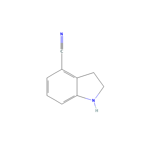 2,3-dihydro-1H-indole-4-carbonitrile (CAS: 885278-80-8) - Chemical Structure and Molecular Formula 