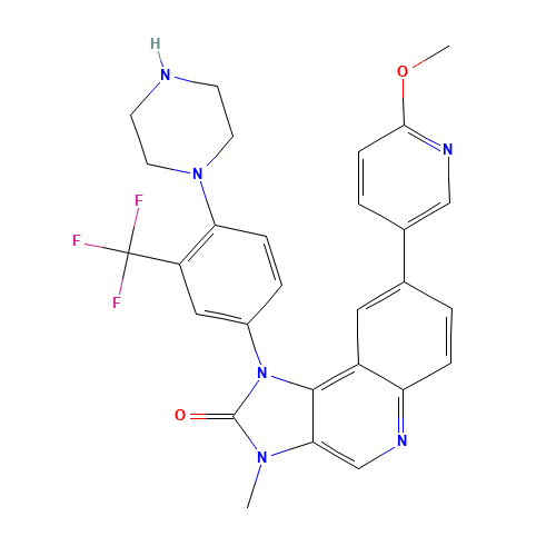 8-(6-methoxypyridin-3-yl)-3-methyl-1-[4-piperazin-1-yl-3-(trifluoromethyl)phenyl]imidazo[4,5-c]quinolin-2-one (CAS: 915020-55-2) - Related Chemical Product