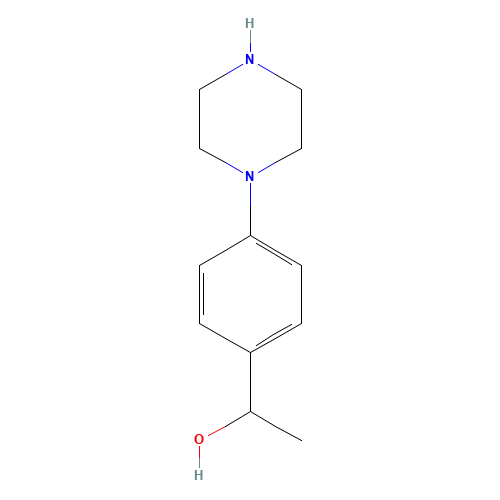 1-(4-piperazin-1-ylphenyl)ethanol (CAS: 868244-40-0) - Chemical Structure and Molecular Formula 