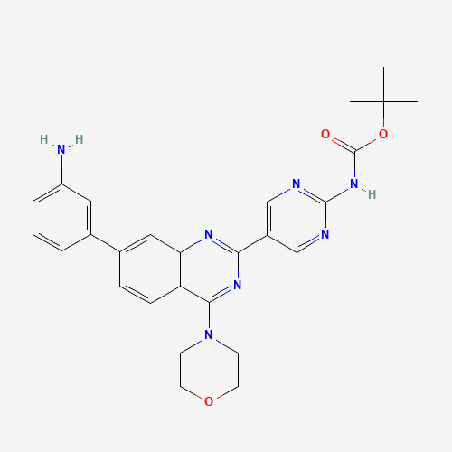 tert-butyl N-[5-[7-(3-aminophenyl)-4-morpholin-4-ylquinazolin-2-yl]pyrimidin-2-yl]carbamate (CAS: 1557084-35-1) - Related Chemical Product