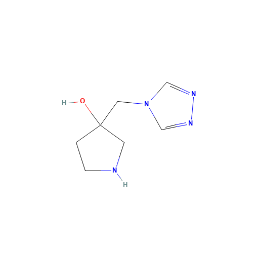 3-(1,2,4-triazol-4-ylmethyl)pyrrolidin-3-ol (CAS: 1282606-36-3) - Chemical Structure and Molecular Formula 