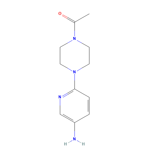 1-[4-(5-aminopyridin-2-yl)piperazin-1-yl]ethanone (CAS: 92808-20-3) - Chemical Structure and Molecular Formula 