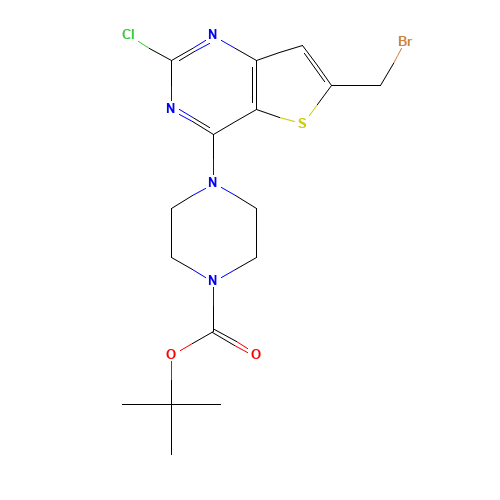 tert-butyl 4-[6-(bromomethyl)-2-chlorothieno[3,2-d]pyrimidin-4-yl]piperazine-1-carboxylate (CAS: 1235451-27-0) - Related Chemical Product