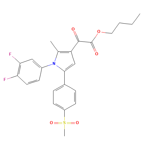 butyl 2-[1-(3,4-difluorophenyl)-2-methyl-5-(4-methylsulfonylphenyl)pyrrol-3-yl]-2-oxoacetate (CAS: 1005451-80-8) - Related Chemical Product