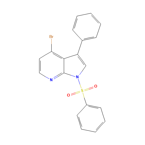 1-(benzenesulfonyl)-4-bromo-3-phenylpyrrolo[2,3-b]pyridine (CAS: 943322-46-1) - Chemical Structure and Molecular Formula 