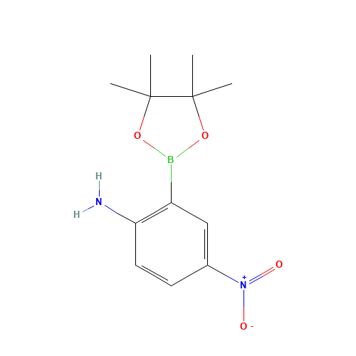 4-nitro-2-(4,4,5,5-tetramethyl-1,3,2-dioxaborolan-2-yl)aniline (CAS: 1351337-48-8) - Chemical Structure and Molecular Formula 