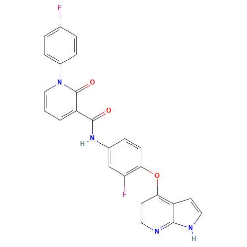 1-(4-fluorophenyl)-N-[3-fluoro-4-(1H-pyrrolo[2,3-b]pyridin-4-yloxy)phenyl]-2-oxopyridine-3-carboxamide (CAS: 888719-03-7) - Related Chemical Product