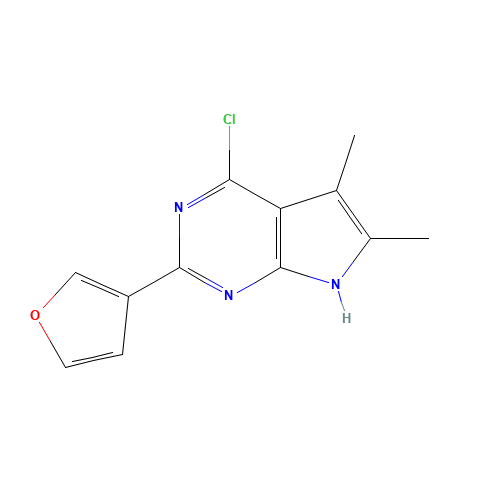 4-chloro-2-(furan-3-yl)-5,6-dimethyl-7H-pyrrolo[2,3-d]pyrimidine (CAS: 251947-12-3) - Related Chemical Product