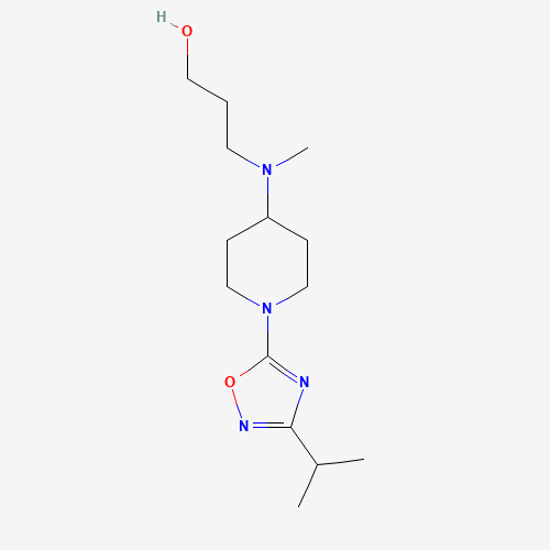 3-[methyl-[1-(3-propan-2-yl-1,2,4-oxadiazol-5-yl)piperidin-4-yl]amino]propan-1-ol (CAS: 1447123-31-0) - Related Chemical Product
