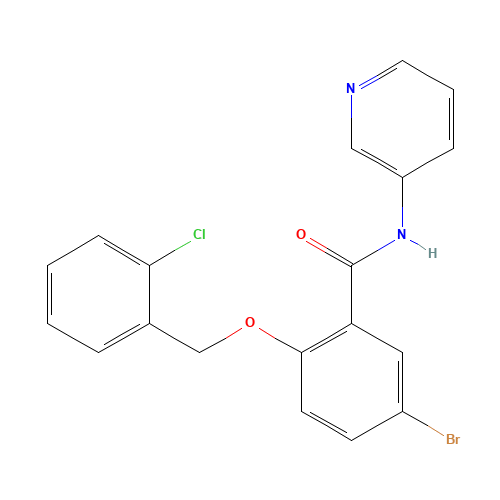 5-bromo-2-[(2-chlorophenyl)methoxy]-N-pyridin-3-ylbenzamide (CAS: 445471-87-4) - Related Chemical Product