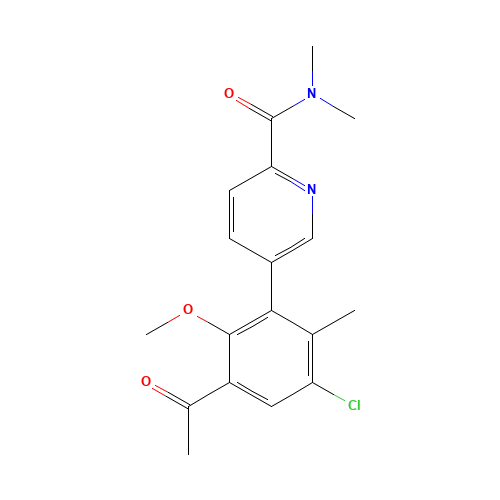 5-(3-acetyl-5-chloro-2-methoxy-6-methylphenyl)-N,N-dimethylpyridine-2-carboxamide (CAS: 1426699-11-7) - Related Chemical Product