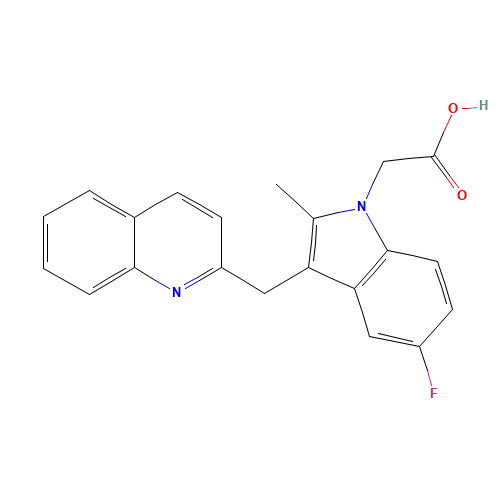 2-[5-fluoro-2-methyl-3-(quinolin-2-ylmethyl)indol-1-yl]acetic acid (CAS: 851723-84-7) - Related Chemical Product