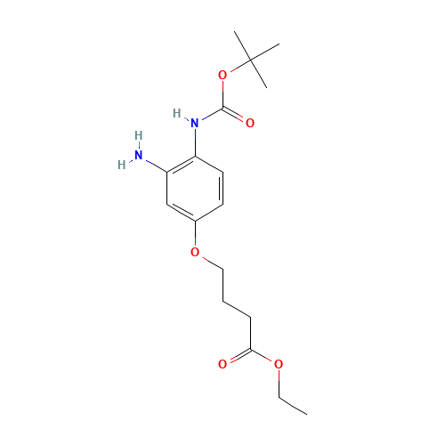 ethyl 4-[3-amino-4-[(2-methylpropan-2-yl)oxycarbonylamino]phenoxy]butanoate (CAS: 808743-81-9) - Related Chemical Product
