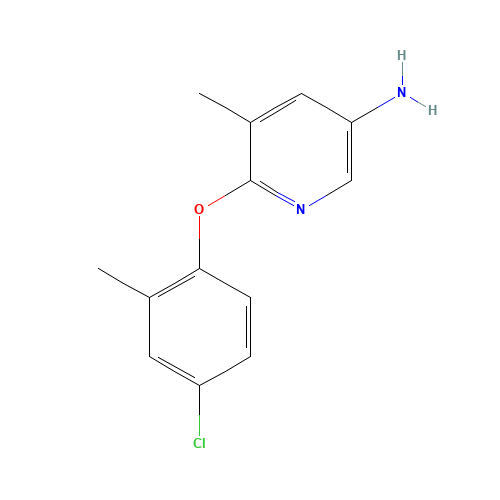 6-(4-chloro-2-methylphenoxy)-5-methylpyridin-3-amine (CAS: 224187-08-0) - Chemical Structure and Molecular Formula 
