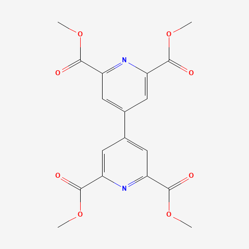 dimethyl 4-[2,6-bis(methoxycarbonyl)pyridin-4-yl]pyridine-2,6-dicarboxylate (CAS: 124558-62-9) - Chemical Structure and Molecular Formula 