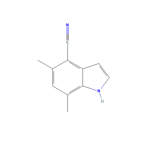 5,7-dimethyl-1H-indole-4-carbonitrile (CAS: 1190319-95-9) - Chemical Structure and Molecular Formula 