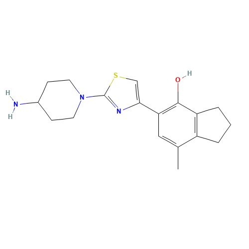 5-[2-(4-aminopiperidin-1-yl)-1,3-thiazol-4-yl]-7-methyl-2,3-dihydro-1H-inden-4-ol (CAS: 1314088-45-3) - Related Chemical Product